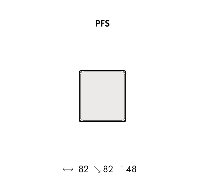 CUBE – samostatný taburet pfs, rozmer 82 × 82 × 48 cm.