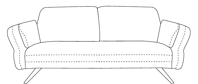 FIORANO – diel Sofa 2,5, technický nákres.