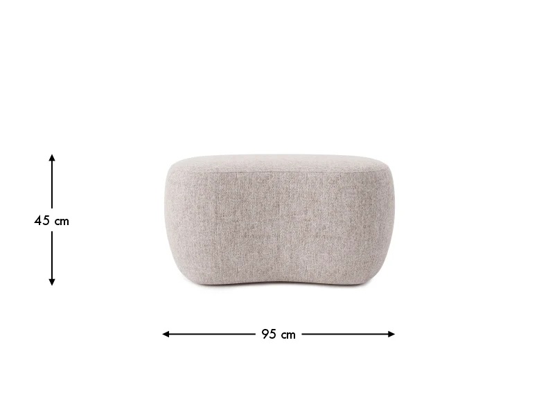 Rozmerový nákres taburetu LAYA: šírka 95 cm, hĺbka 54 cm a výška 45 cm.