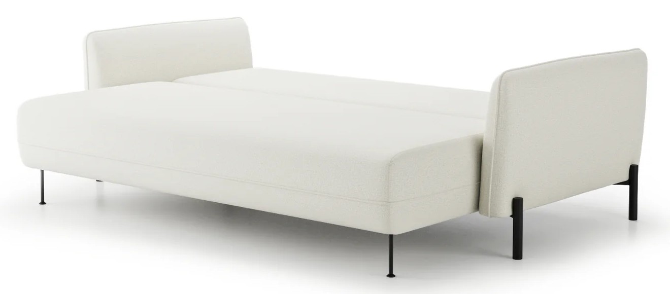 LEGIO sofa – skutočne rozložená pohovka s plochou na spanie 200 × 146 cm.