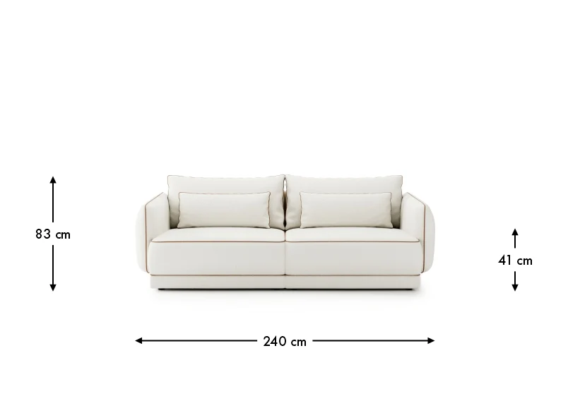 METROPIA S2 – celý rozmerový obrázok so šírkou 240 cm, výškou 83 cm a sedom 41 cm.