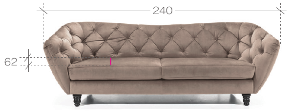 PARIS sofa 3 – technický nákres