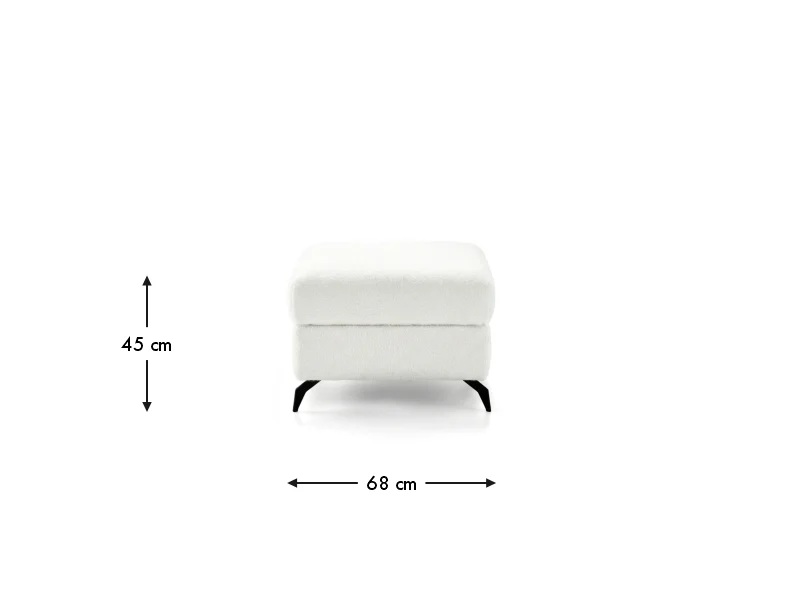 Rozmerový pohľad taburetu SARDINIA so šírkou 68 cm a výškou 45 cm.