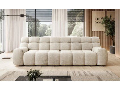 Svetlá sedačka BEACH sofa v elegantnom interiéri obývačky, celkový pohľad