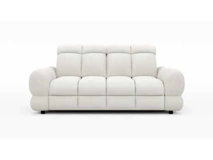 Svetlá pohovka BELLUGA 2-sofa, čelný pohľad na bielom pozadí.