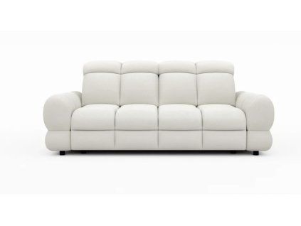 Sedacia súprava BELLUGA 3-sofa, čelný pohľad na svetlú pohovku na bielom pozadí.