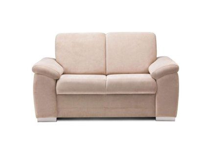 Svetlobéžová dvojmiestna pohovka ASPEN sofa 2 s vysokým operadlom a širokými opierkami, čelný pohľad na bielom pozadí.
