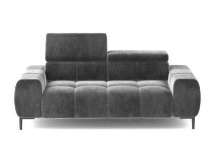 Tmavosivá pohovka COTTA Sofa 2 pevná s polohovacími opierkami hlavy, predný pohľad