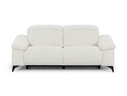 Pohovka PALERMO SOFA 2 v svetlej farbe na bielom pozadí, čelný pohľad na dvojmiestnu pevnu pohovku s nízkymi kovovými nožičkami.
