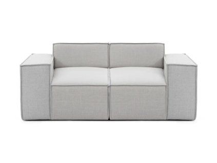 Sedacia súprava LEXUS sofa 2 v svetlosivom dvojtónovom čalúnení na bielom pozadí, čelný pohľad na rovný tvar.