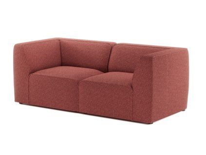 Rovná sedacia súprava HYDRA SOFA 2 v tehlovo-červenom čalúnení, kompaktný dvojmiestny modul so širokými podrúčkami.