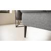 Detail tmavej nohy a sivého čalúnenia rohovej sedacej súpravy LINEAR L