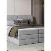 Boxspring posteľ 160x200 DREAMO, v spálni, šikmý pohľad na čelo, matrac a bočnú časť rámu