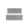 Čalúnená boxspring posteľ DREAMO - sivá - moderné čelo - produktová fotografia