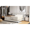Béžová boxspring posteľ 160x200 EMBRACE, v spálni, pohľad zošikma