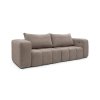 Pohovka SOFORA SOFA detail sedacej plochy, hnedé čalúnenie a výrazné prešívanie na sedáku.