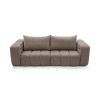 Pohovka SOFORA SOFA detail opierkových vankúšov, hnedé čalúnenie a tvarované vankúše na bielom pozadí.