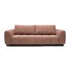 Rozkladacia pohovka CHALETTA SOFA v staroružovom čalúnení, čelný pohľad na trojmiestnu pohovku s prešívaným sedákom a oblými bokmi.