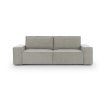 Sivá rozkladacia pohovka LEXUS sofa na bielom pozadí, čelný pohľad na dvojmiestne sedenie.