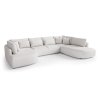 Sedačka v tvare U RAVELLO 380 × 245 cm v krémovej látke Tresor 22