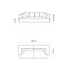 Rozmerový nákres pohovky COMTO BIGSOFA: 286 × 114 cm, výška 76/87 cm