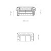 Rozmerový nákres pohovky WINDSOR 2 SOFA: 180 × 96 cm, výška 77 cm