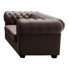 Pohovka WINDSOR 2 SOFA, hnedý poťah so zvinutými podrúčkami a prešívaním s gombíkmi