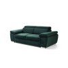 Pohovka ENY SOFA 2 na bielom pozadí v tmavozelenom čalúnení, elegantný dvojsed s polohovacími opierkami hlavy, pohľad z uhla.