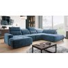 Luxusná účková sedacia súprava LUXARO U v modrej farbe, pohľad z mierneho bočného uhla v modernom interiéri