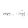 Rohová sedacia súprava TEODOR Mini – technický nákres s rozmermi a pôdorysom rohového prevedenia do tvaru L.