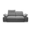 Pohovka SAN MARINO sofa II v tmavosivom prevedení na bielom pozadí, čelný pohľad na dvojmiestne sedenie so zdvihnutými opierkami hlavy a širokými podrúčkami.