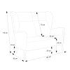 Dvojmiestna pohovka NAOMI sofa 2 technický nákres s kótami rozmerov, čiernobiela schéma produktu.