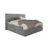 Čalúnená boxspring posteľ MEDINA - sivá - vysoké čelo - produktová fotografia