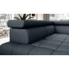 Rohová sedacia súprava ROBERTO v tmavomodrej farbe, detail operadla a sedákov zhora zblízka