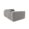 Pohovka CLOUD SOFA 2 bočný detail na bielom pozadí, široká opierka na ruku a hranatý tvar v sivom čalúnení, pohľad zblízka.