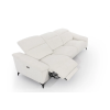 Pohovka PALERMO SOFA 3 v svetlej farbe na bielom pozadí, šikmý pohľad na širokú pevnú pohovku s kovovými nožičkami.
