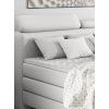 Boxspring posteľ 140x200 PATRICIA, výrez čela s vankúšmi a matracom