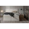 Béžová boxspring posteľ 140x200 REBECA, celkový pohľad spredu v spálni