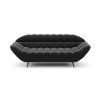 Tmavá pohovka LUPPA Sofa 2 na bielom pozadí, čelný pohľad na plasticky členené sedadlo a zaoblené podrúčky.