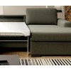 Detail sedacej a ležacej plochy sedačky LILLY SOFA v tmavozelenej látke, bočný pohľad