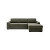 Moderná rozkladacia sedačka LILLY SOFA v tmavozelenej farbe s leňoškou, technický náhľad tvaru