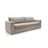 Rozkladacia pohovka ALBER SOFA béžová pohovka na bielom pozadí, pohľad v uhle spredu s výraznými bokmi.