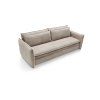Rozkladacia pohovka ALBER SLIM SOFA bočný uhlový pohľad na tvar opierok a sedáka v béžovej látke, biele pozadie.