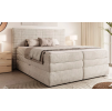 Béžová boxspring posteľ 180x200 do spálne BORA, celkový pohľad