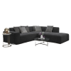 Rozkladacia rohová sedačka CLOUD 2FBL+R+OP v tmavom čalúnení, rohový tvar s otomanom a širokými opierkami