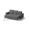 Rozkladacia pohovka ALICA sofa 3 rozložená na lôžko so vysunutou plochou na spanie, pohľad zpredu zľava.