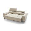 Kožená sedacia súprava COTTA sofa 2 pevná, bočný pohľad, kožená pohovka s kovovými nohami