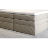 Boxspring posteľ - detail bočného rámu - béžové čalúnenie a štruktúra poťahu