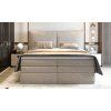 Béžová boxspring posteľ 160x200 HERMES, v spálni, celkový pohľad spredu