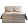 Čalúnená boxspring posteľ HERMES - béžová - čelo s vertikálnym prešívaním - produktová fotografia